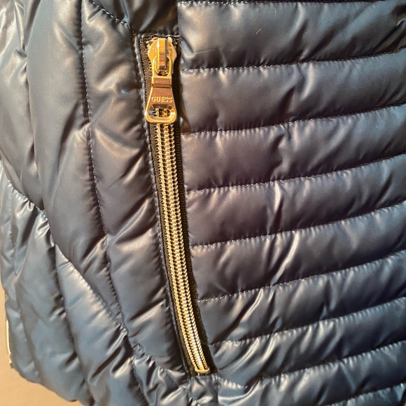Dark Teal blue GUESS Down alternative Puffy Coat - Picture 7 of 16